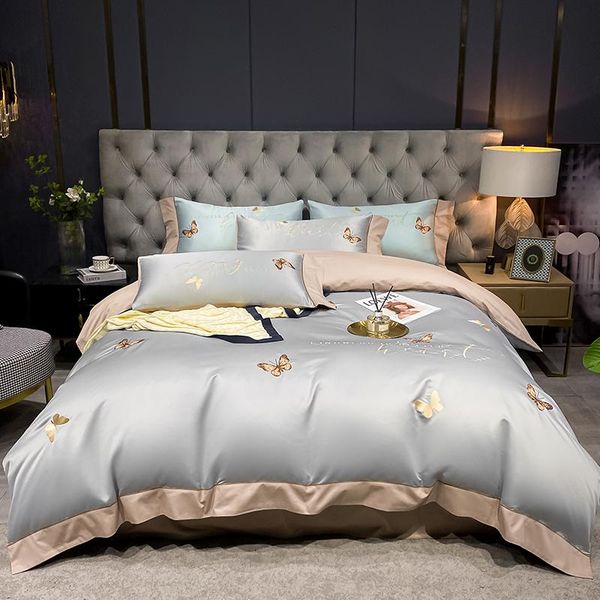 bedding sets luxury silver gray butterfly embroidery cotton set sleeping naked silky duvet cover bed linen fitted sheet pillowcases
bedding sets luxury silver gray butterfly embroidery cotton set sleeping naked silky duvet cover bed linen fitted sheet pillowcases