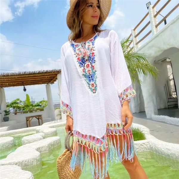 women's swimwear tassel crochet beach dress with sleevs for women cover ups coverup woven fringe beachwear sleeve white embroidery, White;black
women's swimwear tassel crochet beach dress with sleevs for women cover ups coverup woven fringe beachwear sleeve white embroidery, White;black
