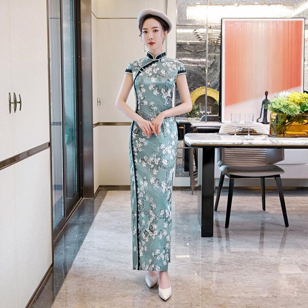 ethnic clothing lady slim satin cheongsam print flower long chinese dress traditional lace trim formal party straight qipao gown vestidos, Red
ethnic clothing lady slim satin cheongsam print flower long chinese dress traditional lace trim formal party straight qipao gown vestidos, Red