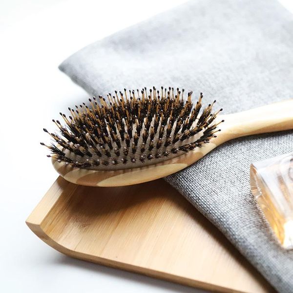100% natural soft boar bristle hairbrush bamboo hair brush straightener comb for detangler brushes, Silver
100% natural soft boar bristle hairbrush bamboo hair brush straightener comb for detangler brushes, Silver