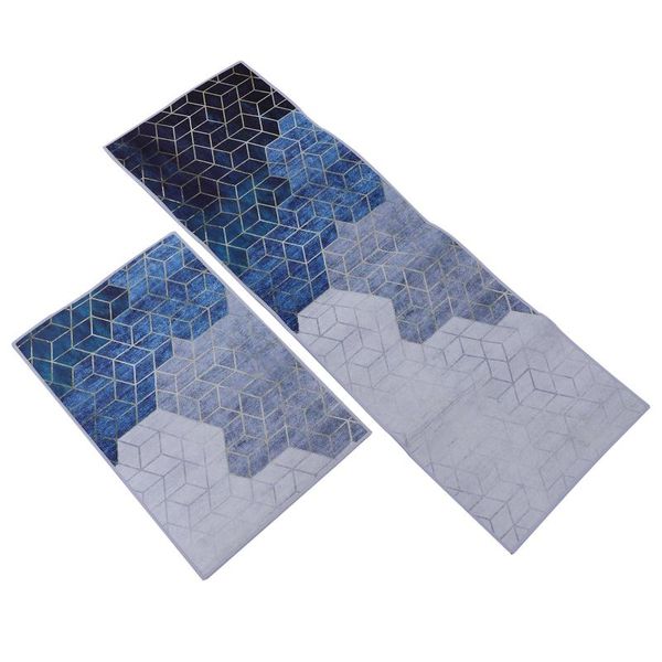 carpets 2pcs creative water absorption non-skid bathroom floor mat for home (blue) 
carpets 2pcs creative water absorption non-skid bathroom floor mat for home (blue)