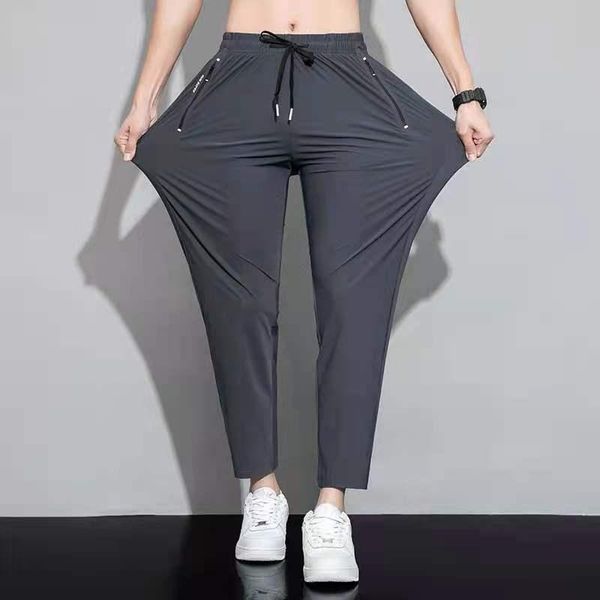 men's tracksuits 2021 summer leisure ice silk air conditioning pants casual stretch sports quality loose, Gray
men's tracksuits 2021 summer leisure ice silk air conditioning pants casual stretch sports quality loose, Gray