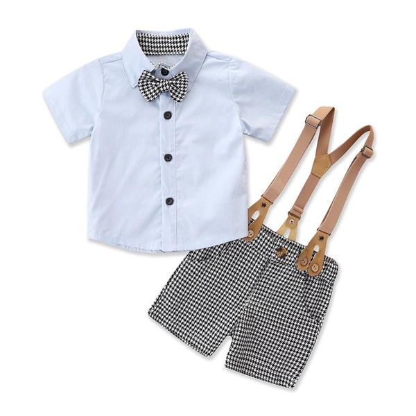 pcs infant houndstooth print outfits baby boy button down short sleeve lapel bowknot shirt + suspender pants with pocket clothing sets, White
pcs infant houndstooth print outfits baby boy button down short sleeve lapel bowknot shirt + suspender pants with pocket clothing sets, White
