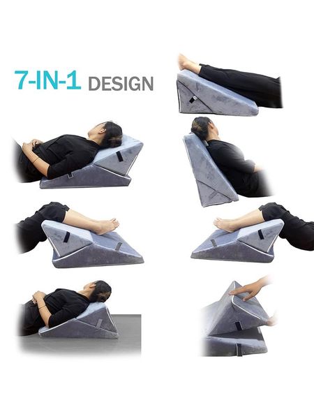 7in1 foldable memory foam wedge pillow adjustable sleeping incline cushion for waist neck pain reading or watching tv
7in1 foldable memory foam wedge pillow adjustable sleeping incline cushion for waist neck pain reading or watching tv