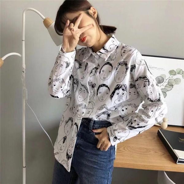 summer blouse shirt female cotton face printed full sleeve long shirts vintage women ladies clothing spring white women's blouses &
summer blouse shirt female cotton face printed full sleeve long shirts vintage women ladies clothing spring white women's blouses &
