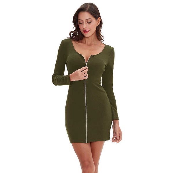 fashion cotton autumn women dress casual long sleeve full zipper elastic bodycon lady dresses m30128 210526, Black;gray
fashion cotton autumn women dress casual long sleeve full zipper elastic bodycon lady dresses m30128 210526, Black;gray