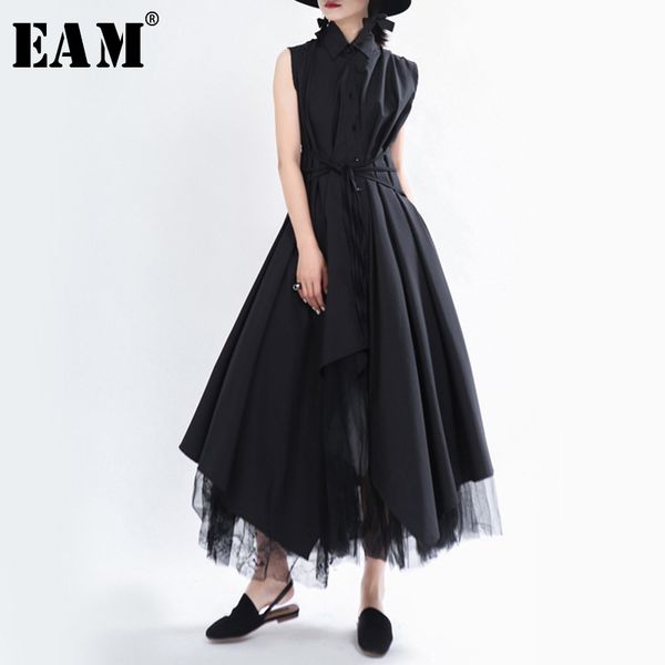 EAM Women Black Asymmetrical Bandage Long Dress New Lapel Sleeveless Loose Fit Fashion Tide Spring Summer 2021 1T756
EAM Women Black Asymmetrical Bandage Long Dress New Lapel Sleeveless Loose Fit Fashion Tide Spring Summer 2021 1T756