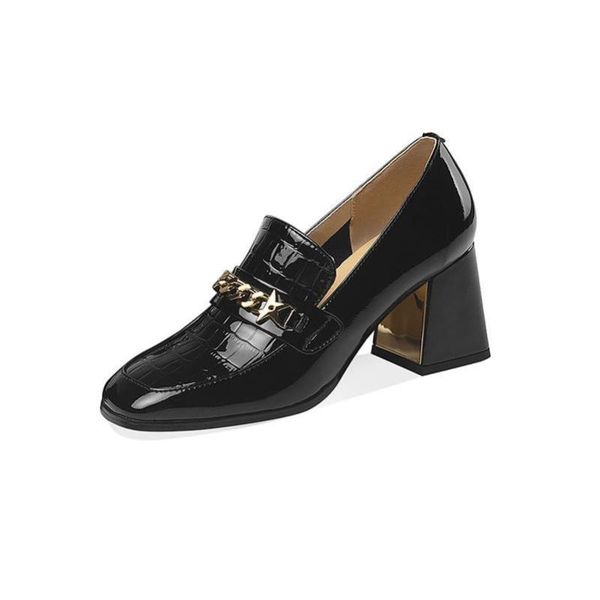 dress shoes genuine leather high heels thick heel women metal decoration square head pumps office ladies footwear black green size 42
dress shoes genuine leather high heels thick heel women metal decoration square head pumps office ladies footwear black green size 42