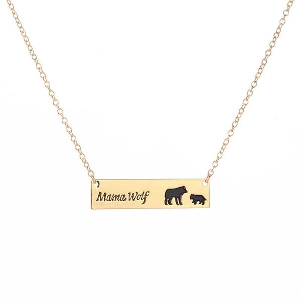 pendant necklaces fashion mama wolf lettering with two wolves necklace bar handmade warm motherly love gift for mother, Silver
pendant necklaces fashion mama wolf lettering with two wolves necklace bar handmade warm motherly love gift for mother, Silver