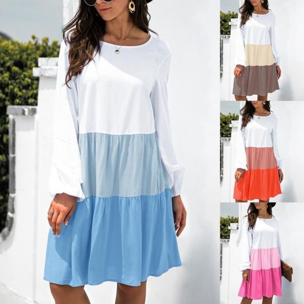 casual dresses plus size women dress summer autumn contrast color patchwork sundress long sleeve o neck ruffles, Black;gray
casual dresses plus size women dress summer autumn contrast color patchwork sundress long sleeve o neck ruffles, Black;gray