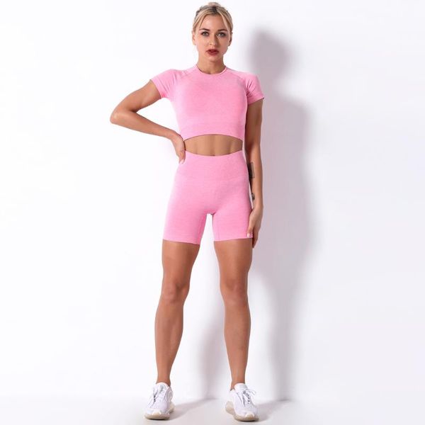 women's tracksuits tight-fitting seamless moisture wicking yoga suit short-sleeved shorts sports two-piece fitness, Gray
women's tracksuits tight-fitting seamless moisture wicking yoga suit short-sleeved shorts sports two-piece fitness, Gray