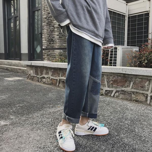 men's jeans spring trendy brand wide-leg men's casual loose trend students all-match straight trousers, Blue
men's jeans spring trendy brand wide-leg men's casual loose trend students all-match straight trousers, Blue