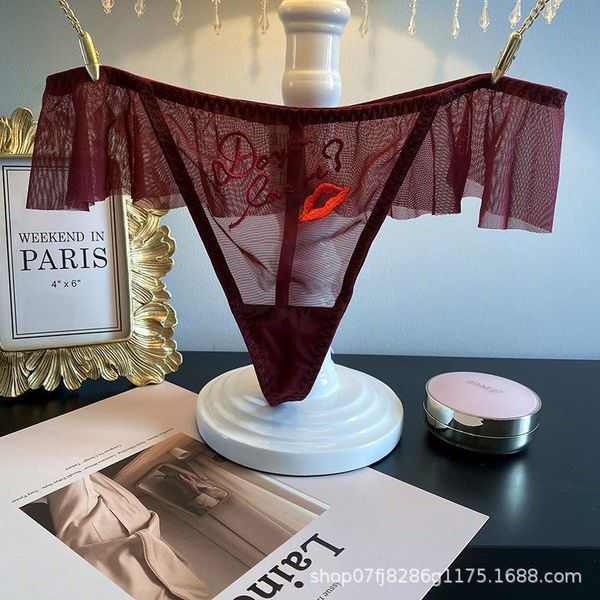 women's panties 2021 embroidery thong lace t pants cute ruffled transparent temptation comfortable cotton crotch women, Black;pink
women's panties 2021 embroidery thong lace t pants cute ruffled transparent temptation comfortable cotton crotch women, Black;pink