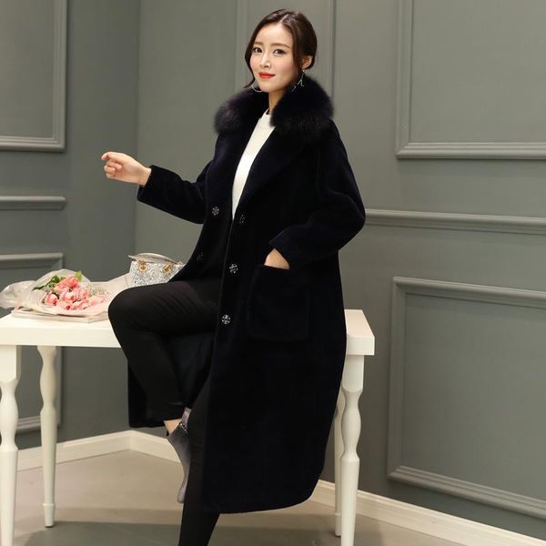 women's fur & faux x-long 110 cm warm winter wool coats women single breasted natural jackets woman outerwear 2021 autumn collection, Black
women's fur & faux x-long 110 cm warm winter wool coats women single breasted natural jackets woman outerwear 2021 autumn collection, Black