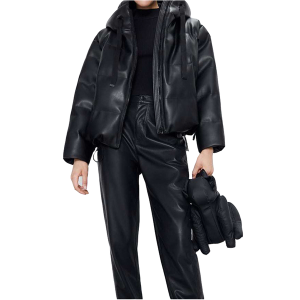 women's leather & faux autumn winter pu parkas women fashion hooded coats elegant zipper cotton parker jackets overcoat, Black
women's leather & faux autumn winter pu parkas women fashion hooded coats elegant zipper cotton parker jackets overcoat, Black