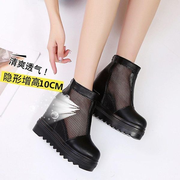 cool boots genuine leather mesh zipper female pumps spring summer round toe square high heel women shoes size 35-39, Black
cool boots genuine leather mesh zipper female pumps spring summer round toe square high heel women shoes size 35-39, Black