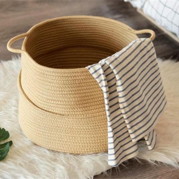 household cotton rope basket with handle for baby laundry toy storage blanket nursery soft bins & organization
household cotton rope basket with handle for baby laundry toy storage blanket nursery soft bins & organization
