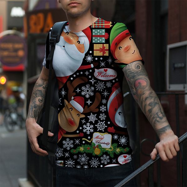 european and men's 3d kind old man pattern fashion christmas short-sleeved casual breathable street shooting party travel vacation, White;black
european and men's 3d kind old man pattern fashion christmas short-sleeved casual breathable street shooting party travel vacation, White;black