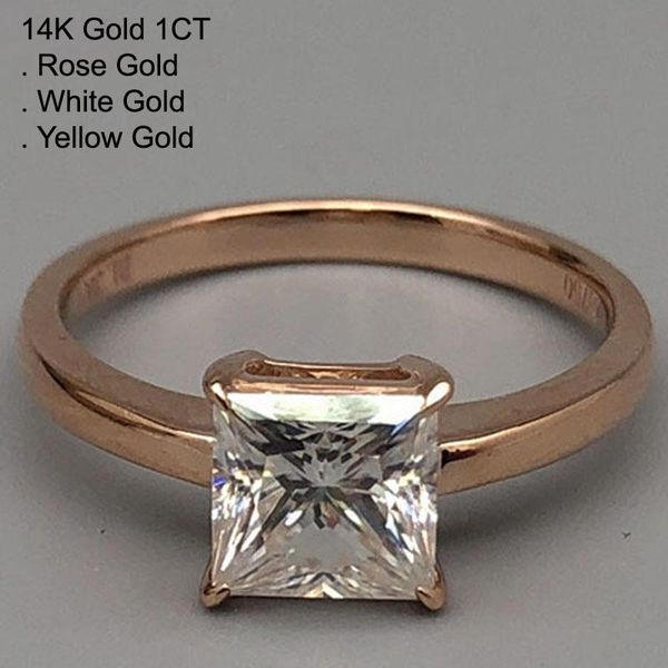 cluster rings 14k rose gold 1 moissanite diamond ring women princess cut square wedding party engagement anniversary ct d color, Golden;silver
cluster rings 14k rose gold 1 moissanite diamond ring women princess cut square wedding party engagement anniversary ct d color, Golden;silver