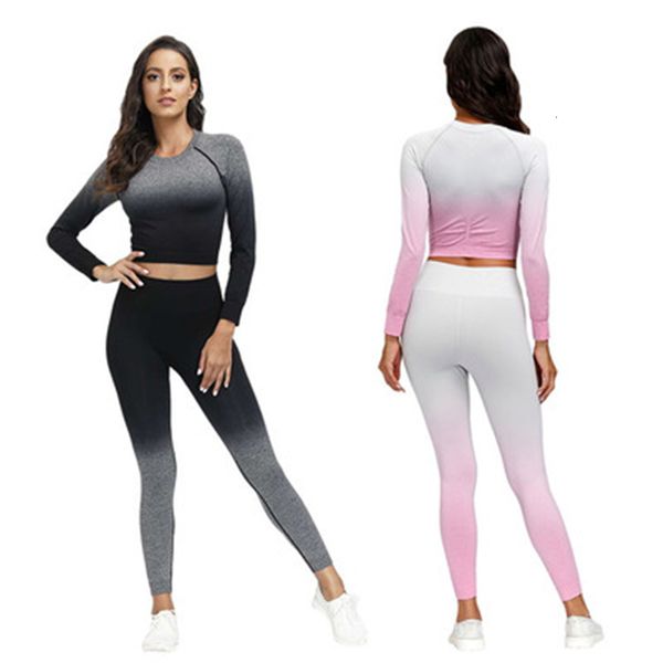women's tracksuits women seamless yoga 2pcs sets fashion trend long sleeve high waist leggings pant slim suits female hang dye fitness, Gray
women's tracksuits women seamless yoga 2pcs sets fashion trend long sleeve high waist leggings pant slim suits female hang dye fitness, Gray