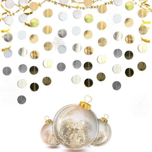 party decoration 2m bright gold silver paper garland round string banners wedding banner for home wall hanging baby shower favors
party decoration 2m bright gold silver paper garland round string banners wedding banner for home wall hanging baby shower favors