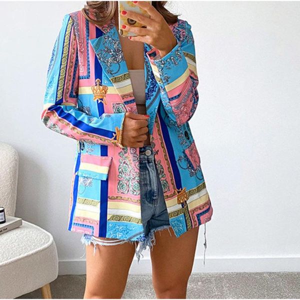 women's suits & blazers women's vintage print blazer jacket in spring autumn of 2021 fashion long sleeved single button office lady, White;black
women's suits & blazers women's vintage print blazer jacket in spring autumn of 2021 fashion long sleeved single button office lady, White;black