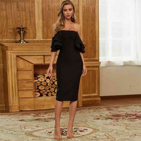 ruffles women bandage dress summer party off shoulder slim elastic bodycon dresses vestidos 210515, Black;gray
ruffles women bandage dress summer party off shoulder slim elastic bodycon dresses vestidos 210515, Black;gray