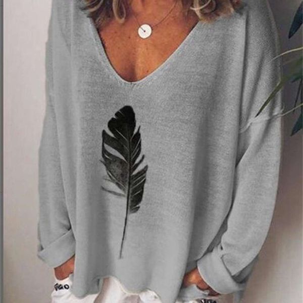 2021 spring street trendsetter pullover long sleeve v-neck loose women's t-shirt, Black;gray
2021 spring street trendsetter pullover long sleeve v-neck loose women's t-shirt, Black;gray