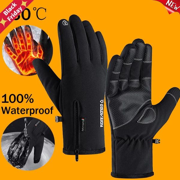 100% waterproof winter cycling gloves bicycle warm touchscreen full finger outdoor sports skiing riding men, Black
100% waterproof winter cycling gloves bicycle warm touchscreen full finger outdoor sports skiing riding men, Black