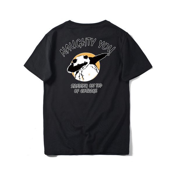 t shirt summer men's short sleeve pure cotton round neck chao brand cartoon cover face panda print youth half, White;black
t shirt summer men's short sleeve pure cotton round neck chao brand cartoon cover face panda print youth half, White;black