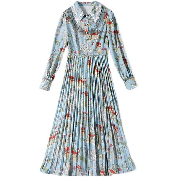 spring summer fashion designer single-breasted shirt dress women vintage lace patchwork floral print pleated midi dresses 210416, Black;gray
spring summer fashion designer single-breasted shirt dress women vintage lace patchwork floral print pleated midi dresses 210416, Black;gray