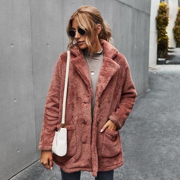 women's wool & blends 2021 winter solid color single breasted thickened fleece lapel warm comfortable coat casual high street wm*, Black
women's wool & blends 2021 winter solid color single breasted thickened fleece lapel warm comfortable coat casual high street wm*, Black