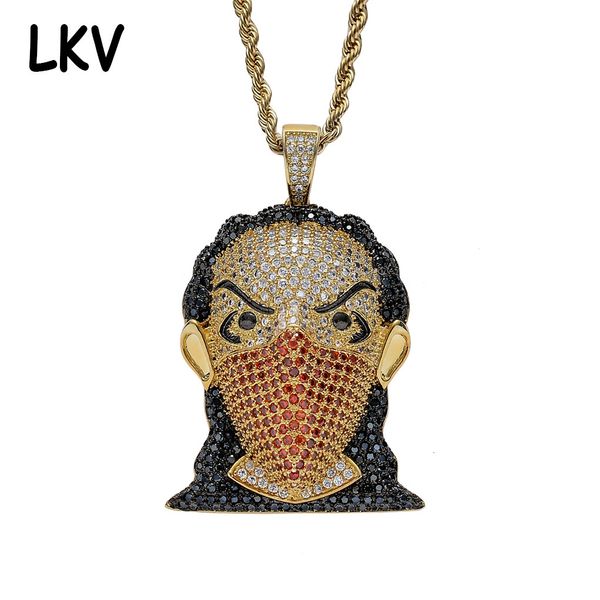 creative masked girl character head picture necklace pendant zircon hip hop personality trendsetter accessories, Silver
creative masked girl character head picture necklace pendant zircon hip hop personality trendsetter accessories, Silver