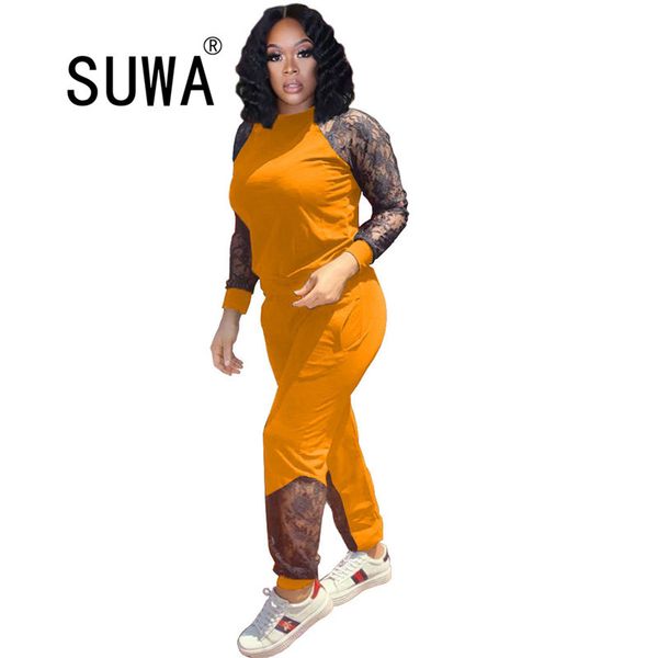 casual workout sport tracksuit clothes for women lace spliced long sleeve stacked joggers sweatpants two piece matching sets 210525, White
casual workout sport tracksuit clothes for women lace spliced long sleeve stacked joggers sweatpants two piece matching sets 210525, White