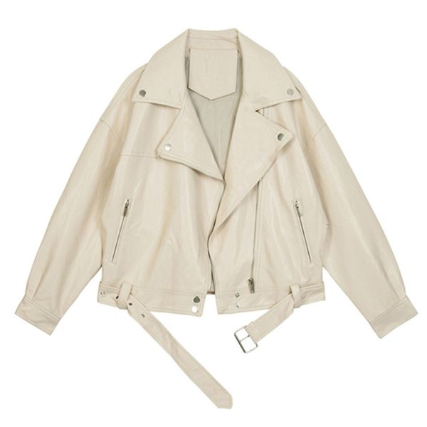 leather women's motorcyle beige pu coat autumn lapel zipper belt bf style casual faux leather jacket abrigo mujer, Black
leather women's motorcyle beige pu coat autumn lapel zipper belt bf style casual faux leather jacket abrigo mujer, Black