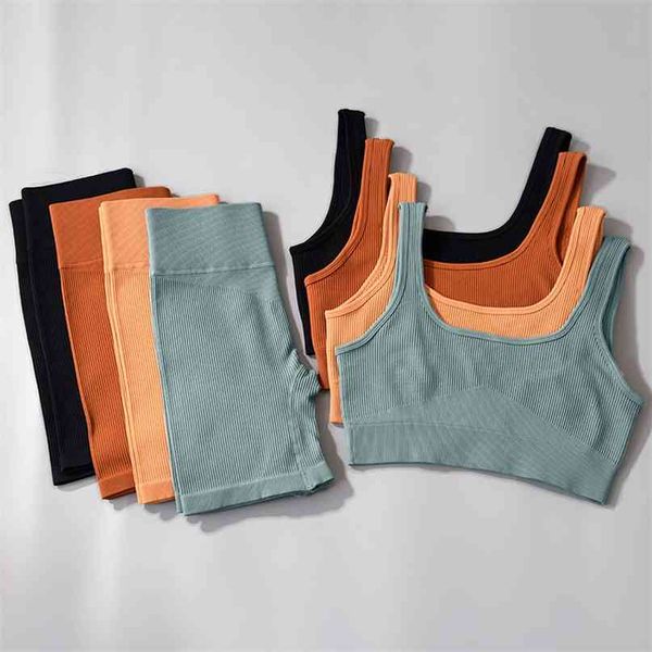 sport outfit for woman seamless ribbed yoga set sports bra shorts workout gym leggings women lingerie clothing 210813, Gray
sport outfit for woman seamless ribbed yoga set sports bra shorts workout gym leggings women lingerie clothing 210813, Gray