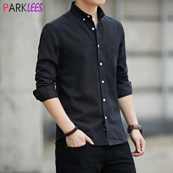 black oxford shirt men 2021 brand slim fit long sleeve mens dress shirts casual button down chemise formal business camisas men's, White;black
black oxford shirt men 2021 brand slim fit long sleeve mens dress shirts casual button down chemise formal business camisas men's, White;black