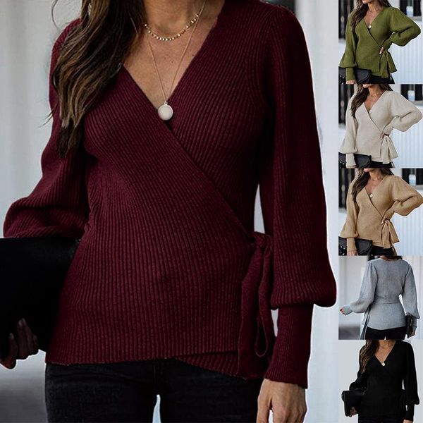 women's sweaters elegant women tie belt pullover sweater v-neck cross wrap autumn and winter, White;black
women's sweaters elegant women tie belt pullover sweater v-neck cross wrap autumn and winter, White;black