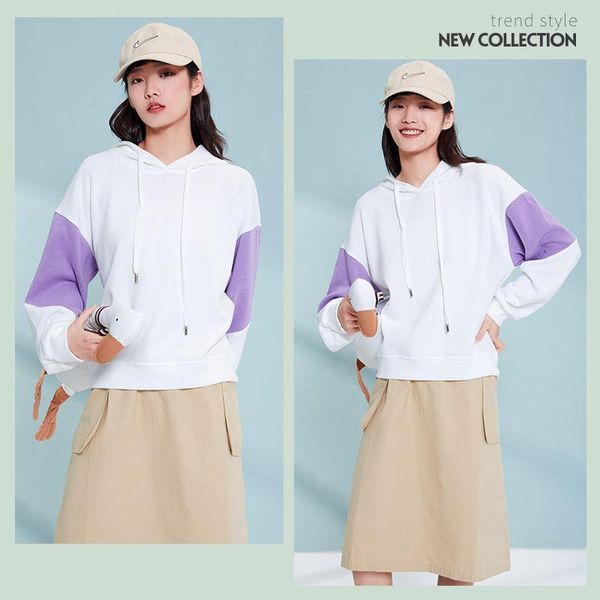 women's hoodies & sweatshirts sweatwear autumn winter leisure korean version versatile splicing hooded female pullover hoody, Black 
women's hoodies & sweatshirts sweatwear autumn winter leisure korean version versatile splicing hooded female pullover hoody, Black