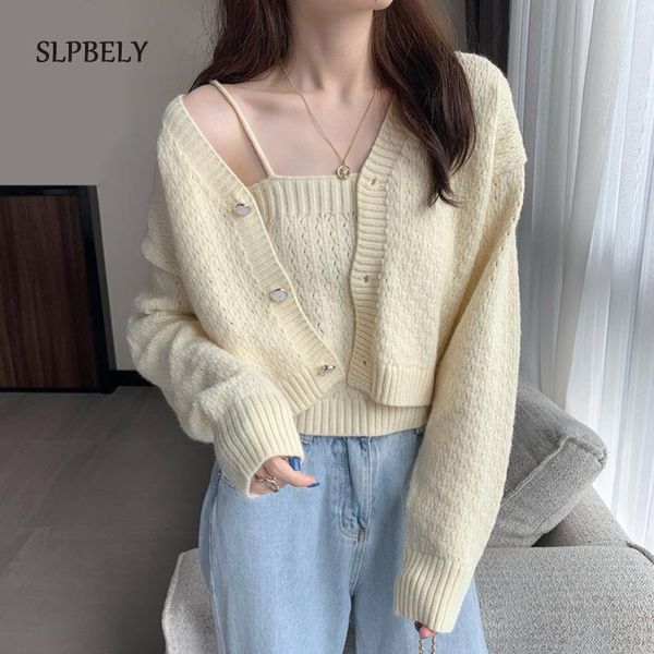 women's knits & tees slpbely women two pieces sweater set spring autumn casual loose v-neck cropped cardigan and knitte tube korean kn, White
women's knits & tees slpbely women two pieces sweater set spring autumn casual loose v-neck cropped cardigan and knitte tube korean kn, White