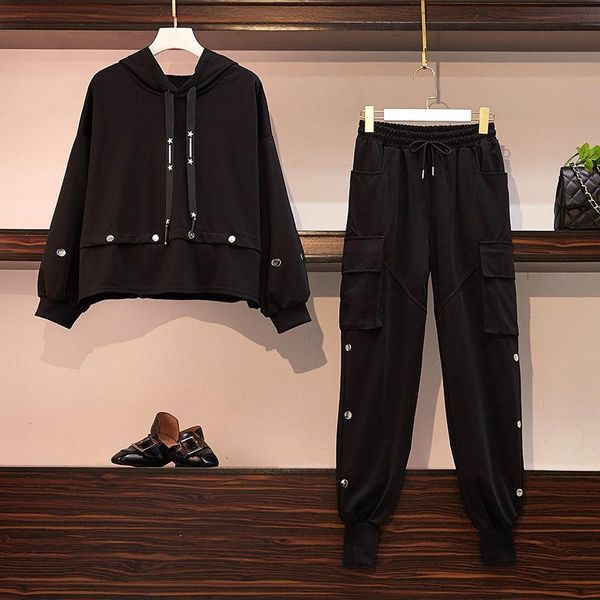women's tracksuits spring plus size black sports suit large tracksuit hooded t shirt+pants two piece set and pant clothes matching, Gray
women's tracksuits spring plus size black sports suit large tracksuit hooded t shirt+pants two piece set and pant clothes matching, Gray