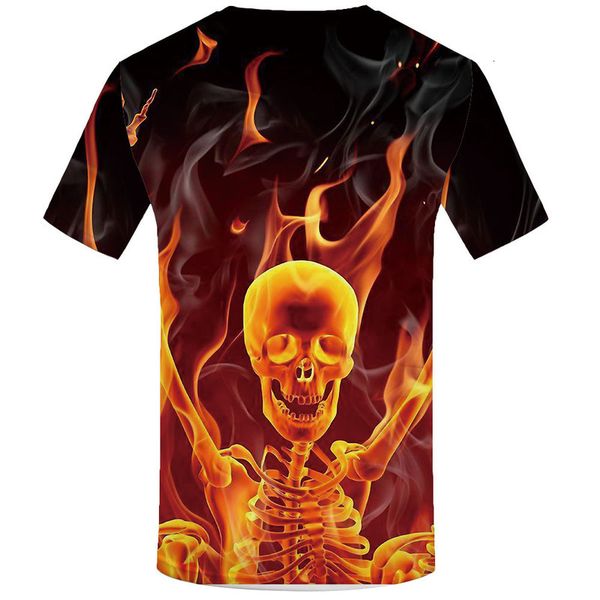 fashion men's t-shirts kyku brand flame skull 3d printing short sve casual top, White;black
fashion men's t-shirts kyku brand flame skull 3d printing short sve casual top, White;black