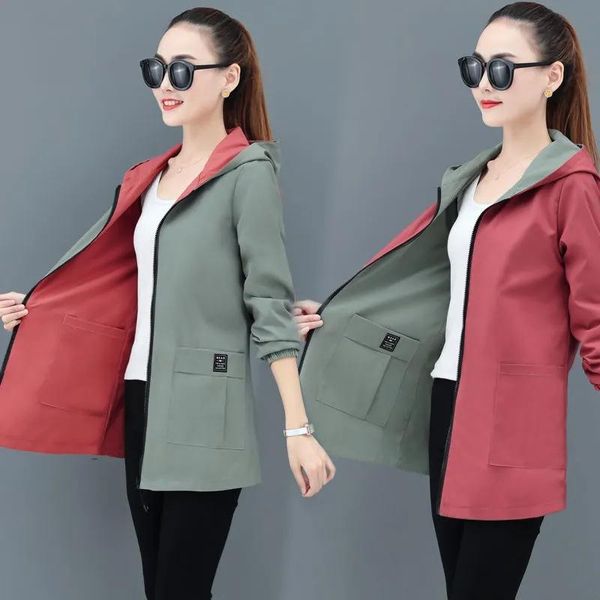 women's trench coats double-sided windbreaker jacket women mid-length 2022 spring autumn style korean loose large size hooded h156, Tan;black
women's trench coats double-sided windbreaker jacket women mid-length 2022 spring autumn style korean loose large size hooded h156, Tan;black