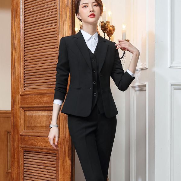 pant 3 pieces female vest blazer jacket and suit pants lady at the office formal work career wearing black clothes s-5xl, White
pant 3 pieces female vest blazer jacket and suit pants lady at the office formal work career wearing black clothes s-5xl, White