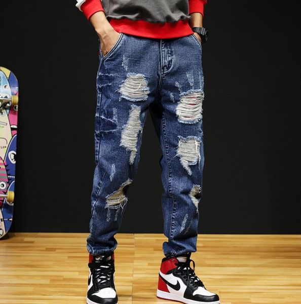 hole jeans men biker patch beggar trousers male denim pants masculino motorcycle fashion designer men's, Blue
hole jeans men biker patch beggar trousers male denim pants masculino motorcycle fashion designer men's, Blue