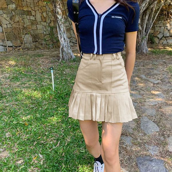 fashion skirts women's summer solid color leisure college style pleated, Black
fashion skirts women's summer solid color leisure college style pleated, Black