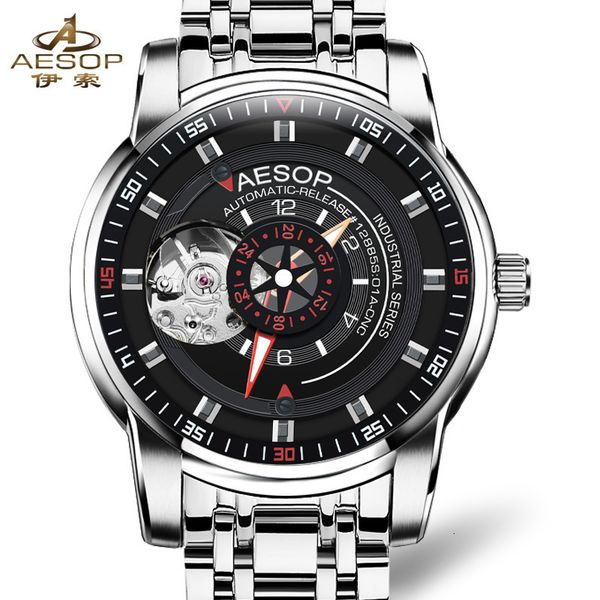 wrist watch swiss men's hollow personalized steel band full automatic mechanical student, Slivery;brown
wrist watch swiss men's hollow personalized steel band full automatic mechanical student, Slivery;brown