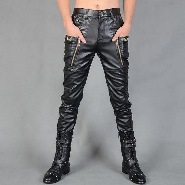 men's pants motorcycle faux leather men trousers pu for fashion slim pantalon zipper splice black autumn
men's pants motorcycle faux leather men trousers pu for fashion slim pantalon zipper splice black autumn