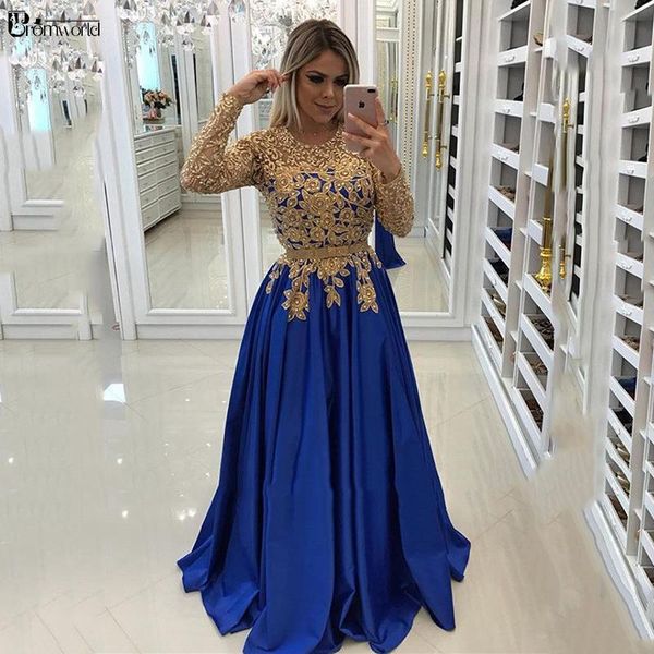 party dresses vestidos formales long sleeve evening gowns elegant a-line gold appliques lace beaded satin royal blue formal prom, White;black
party dresses vestidos formales long sleeve evening gowns elegant a-line gold appliques lace beaded satin royal blue formal prom, White;black