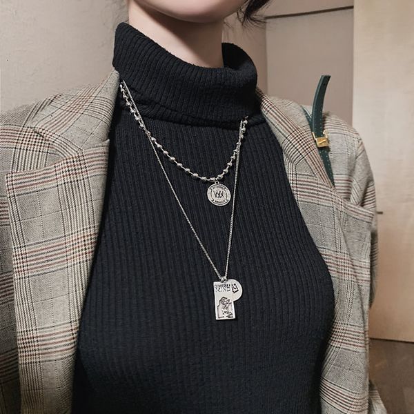 simple fashion female trendsetter ins net red hip hop accessories korean double layer long cool style necklace, Silver
simple fashion female trendsetter ins net red hip hop accessories korean double layer long cool style necklace, Silver